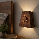 Aypars Atölye Ahşap Duvar Apliği - El Yapımı Modern Led Duvar Lambası, Yukarı Aşağı Işık Veren Minimalist Ahşap Aydınlatma, Salon, Yatak Odası Ve Koridor İçin Dekoratif Aplik (6500k Beyaz Işığı) Ceviz