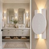 Aypars Atölye Ahşap Duvar Apliği, Modern Led Dekoratif Aydınlatma, Yuvarlak Ahşap Duvar Lambası (6500k Beyaz Işığı)