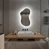 Aypars Atölye Asimetrik Led Ayna – Dokunmatik Ve Dimmable - 6500k Beyaz Işık