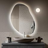 Aypars Atölye Asimetrik Led Banyo Aynası – Dokunmatik, Dim Edilebilir, 6500k Beyaz Işığı