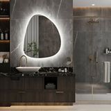 Aypars Atölye Asimetrik Led Işıklı Modern Ayna – Touch Sensörlü, Dimmer Özellikli – Beyaz Işık 6500k – 6 Boyut