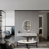 Aypars Atölye Asimetrik Modern Ayna – İnce Çerçeveli Duvar Dekoru – Beyaz, 6 Boyut – Minimalist Dekoratif Tasarım