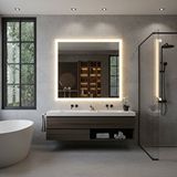 Aypars Atölye Luma Kare Led Dokunmatik Banyo Aynası Günışığı 3000k Sarı