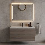 Aypars Atölye Luna Frame Gold Led Banyo Aynası – Dokunmatik Dimmerli - 3000 Günışığı Sarı