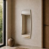 Aypars Atölye MDF çerçeve Modern Banyo Aynası 40x120 Cm – Asimetrik Minimalist Dekoratif Duvar Aynası