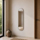 Aypars Atölye MDF çerçeve Modern Oval Boy Aynası 40x120 Cm – Minimalist Çerçeveli Dekoratif Duvar Aynası 2026 Trend
