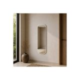 Aypars Atölye MDF çerçeve Modern Oval Boy Aynası 40x120 cm – Yuvarlak Hatlı Minimalist Beyaz Dekoratif Duvar Aynası 2026 Trend