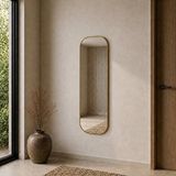 Aypars Atölye MDF çerçeve Modern Oval Boy Aynası 40x120 Cm – Yuvarlak Hatlı Minimalist Dekoratif Duvar Aynası 2026 Trend
