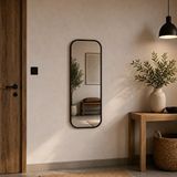 Aypars Atölye MDF çerçeve Modern Yuvarlatılmış Köşeli Boy Aynası 40x120 Cm – Minimalist İnce Çerçeveli Dekoratif Duvar Aynası