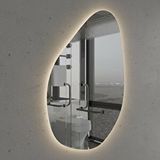 Aypars Atölye Modern Asimetrik Led Ayna – Dokunmatik, Dim Edilebilir, 3000k Günışığı Banyo Aynası Sarı
