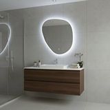 Aypars Atölye Modern Asimetrik Led Ayna – Dokunmatik, Dim Edilebilir, 6500 Beyaz Işık Banyo Aynası