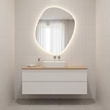 Aypars Atölye Modern Asimetrik Led Banyo Aynası – Dokunmatik, Dim Edilebilir Beyaz Işığı 6500k