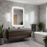 Aypars Atölye Modern Çerçeveli Led Banyo Aynası – Dokunmatik, Dimmerli Beyaz Işık 6500k