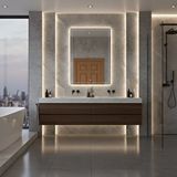 Aypars Atölye Modern Çerçeveli Led Banyo Aynası – Dokunmatik, Dimmerli Günışığı 3000k Sarı