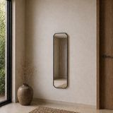 Aypars Atölye Modern Gri Çerçeveli Banyo Aynası 120X40 cm – Minimalist Dekoratif Duvar Aynası Modelleri - 120 x 40 cm