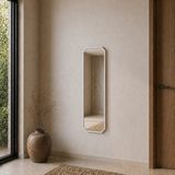Aypars Atölye Modern MDF çerçeve Beyaz Çerçeveli Banyo Aynası 120X40 cm – Minimalist Dekoratif Duvar Aynası Modelleri - 120 x 40 cm
