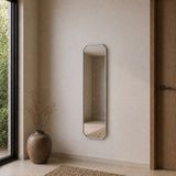 Aypars Atölye Modern MDF çerçeve Gümüş Çerçeveli Banyo Aynası 120X40 cm – Minimalist Dekoratif Duvar Aynası Modelleri - 120 x 40 cm