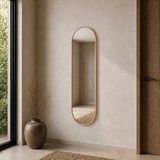 Aypars Atölye Modern MDF çerçeve Oval Boy Aynası 40X120 cm – Minimalist Altın Çerçeveli Dekoratif Duvar Aynası 2026 Trend - 40 x 120 cm
