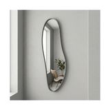 Aypars Atölye Modern Organik Form Banyo Aynası 40X120 cm – Asimetrik Minimalist Gri Çerçeveli Dekoratif Duvar Aynası - 40 x 120 cm