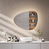 Aypars Atölye Modern Organik Form Led Banyo Aynası – Dokunmatik Dimmerli, 3000k Beyazışığı Sarı