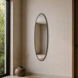 Aypars Atölye Modern Oval Boy Aynası 40X120 cm – Ince Siyah Çerçeveli Minimalist Dekoratif Duvar Aynası - 40 x 120 cm