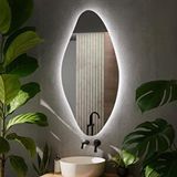 Aypars Atölye Modern Oval Led Banyo Aynası – Dim Edilebilir Dokunmatik, 6500 Beyaz Işık
