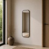 Aypars Atölye Modern Siyah Çerçeveli Banyo Aynası 120X40 cm – Minimalist Dekoratif Duvar Aynası Modelleri - 120 x 40 cm