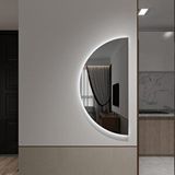 Aypars Atölye Modern Yarım Oval Led Ayna – Dokunmatik, Dim Edilebilir, 6500k Beyaz Işık