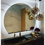 Aypars Atölye Modern Yuvarlak Led Banyo Aynası – Dokunmatik, Dim Edilebilir, 6500 Beyaz Işık