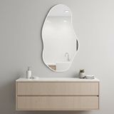 Aypars Atölye Organik Formlu Minimalist Ayna – İnce Çerçeveli Modern Tasarım – Beyaz, 5 Boyut – Duvara Monte Şık Aksesuar