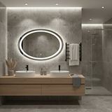 Aypars Atölye Oval Led Dokunmatik Banyo Aynası – Dimmerli Beyaz Işık 6500k