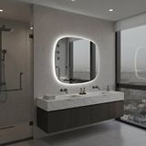 Aypars Atölye Touch Sensörlü Led Aydınlatmalı Asimetrik Ayna – Dimmer Özellikli – Beyaz Işık 6500k – 6 Boyut – Modern Duvar Dekoru