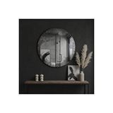 Aypars Atölye Yuvarlak Dekoratif Ayna | Modern Minimalist Duvar Ve Banyo Aynası | Özel Ölçü Seçenekli Gri