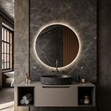 Aypars Atölye Yuvarlak Dimmable Led Banyo Aynası – 3000k Günışığı Sarı