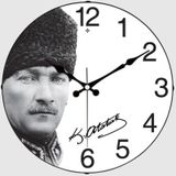 Aypaş Ayp 1968-40 Duvar Saati Eskitme Atatürk Beyaz
