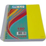 Ayraçlı Defter 17X24 5+1 Pp Kapak Spiralli 180 Yp Kareli