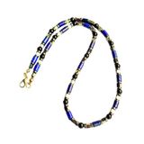 Ayrestyle Erkek Lapis Lazuli, Hematit ve Oniks Doğal Taş Kolye, 51 cm Uzun Zincir, Güç ve Denge Kolyesi - sevgililer Günü Hediyesi - Hediye Kutulu