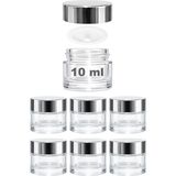 Ayrex 10 ml Cam Kavanoz Şeffaf 10 cc Mini Krem Kavanozu Aynalı Kapaklı Lip Balm 6 Adet