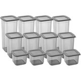 Ayrex 12'li 3 Boy Kavanoz Seti & Saklama Kabı & Erzak Kabı 6X650/1300/1900 ml (40 Lı Etiket Hediy - 0 - 249 ml
