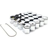 Ayrex 17 mm Krom Renk Bijon Kapağı, 20 Adet Set - Çok Renkli - 13 inç