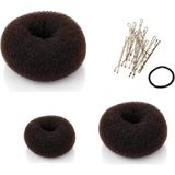 Ayrex 3 Adet Saç Donut Topuz Yapıcı Halka Tarzı Örgü Chignon Bale Çorabı Topuz (Büyük, Ort - Genel