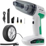 Ayrex 4 Fonksiyonlu Şarjlı Araç Süpürgesi – Şişirme Pompası + Basınç Ölçer + LED Işı - 2 Adet - Çok Renkli