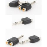 Ayrex 5 Adet 6.3mm Mono Anfi Amfi Mikrofon Ses Jakı Jack - 2 Rca Dişi Audıo Lale Tos Dönüştür - Genel