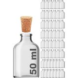 Ayrex 50 ml Düğün, Kına, Nişan, Kolonya, Koku, Hediyelik Şişesi Şeffaf Mantar Tıpalı 50 cc - Çok Renkli - Genel