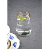 Ayrex 6 Adet Cam Altın Yaldızlı Kahve Yanı Bardağı 100 ml Mini Su Bardak- Liona - Genel - Renkli
