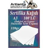 Ayrex A3 Sertifika Kağıdı Kalın 100 Adet Gramajlı Fotokopi Kağıdı 120 gr Tüm Yazıcılara U - Çok Renkli - Genel