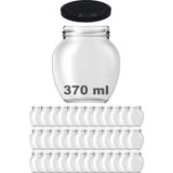 Ayrex Afracam 370 ml Metal Siyah Kapaklı Şeffaf Yumurta Cam Kavanoz 36 Adet - Çok Renkli - 1 - 0 - 249 ml