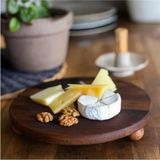 Ayrex Akayev Ahşap 30 cm Ayaklı Sunum Tabağı - Pasta Tabağı - Doğal Sunumluk - Genel - Renkli