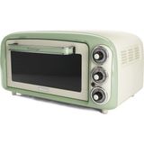 Ayrex Ariete Vintage Fırın Yeşil 0979/04 - Pizza Fırını, 1380 Watt, 18 Litre Kapasite, 3 Pişirme Fonksiyonu, Paslanmaz Çelik Hazne, 60 Dakika Zamanlayıcı, Çift Cam, 230°C Ye Kadar Sıcaklık, Kolay Temi
