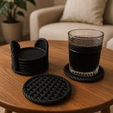 Ayrex Bardak Altlığı ve Sepeti Dekoratif 7'li Set, Hasır Desenli Bardak Altlığı, Bar, Oturma - Çok Renkli - 1 Adet